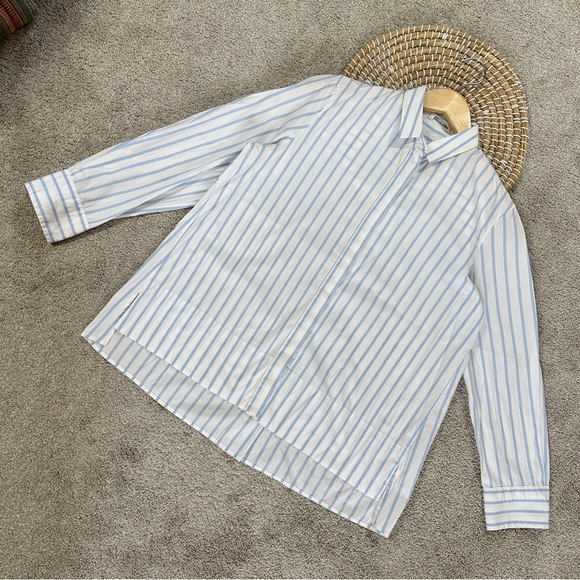 Shirtini Almost A-Line Gingham Button Front Top Longsleeve Black White 44/US 8 - Picture 3 of 16